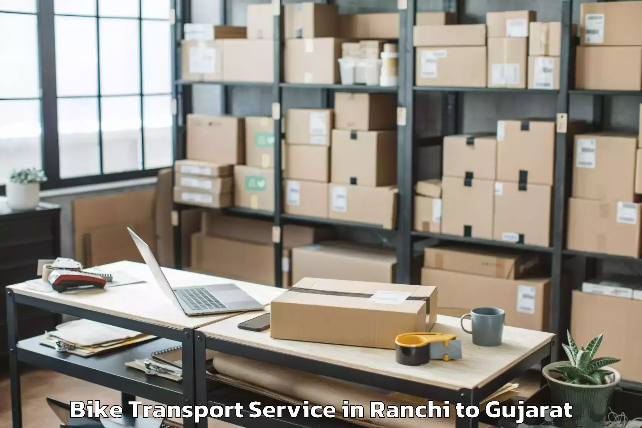 Easy Ranchi to Marwadi University Rajkot Bike Transport Booking